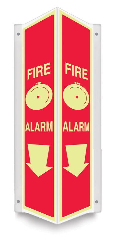 Safety Sign, Legend: FIRE ALARM (W/GRAPHIC) (ARROW)