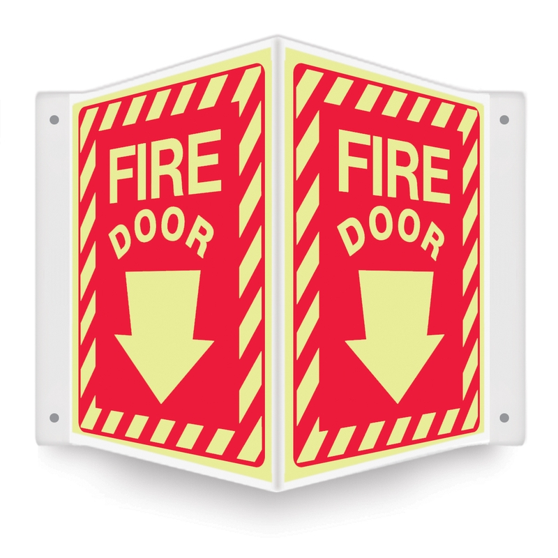 Safety Sign, Legend: FIRE DOOR