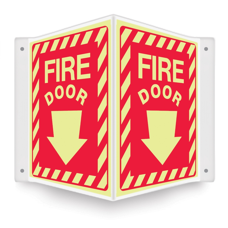 Safety Sign, Legend: FIRE DOOR