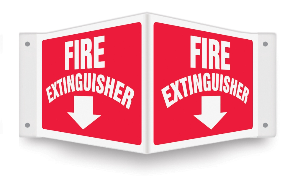 Safety Sign, Legend: FIRE EXTINGUISHER (ARROW)