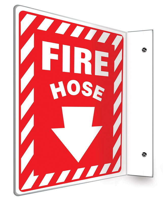 Safety Sign, Legend: FIRE HOSE