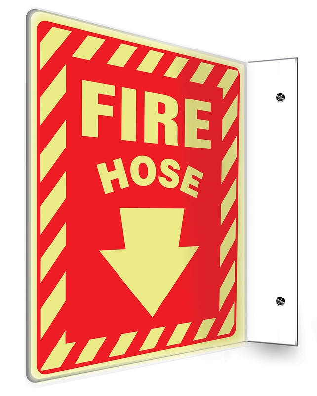 Safety Sign, Legend: FIRE HOSE