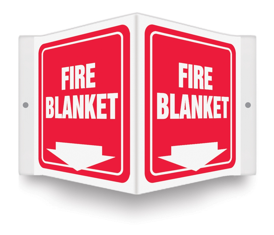 Safety Sign, Legend: FIRE BLANKET