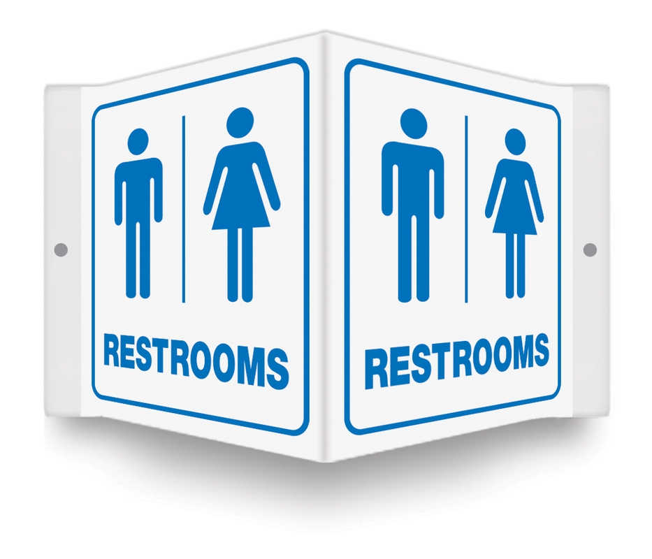 Safety Sign, Legend: REST ROOMS