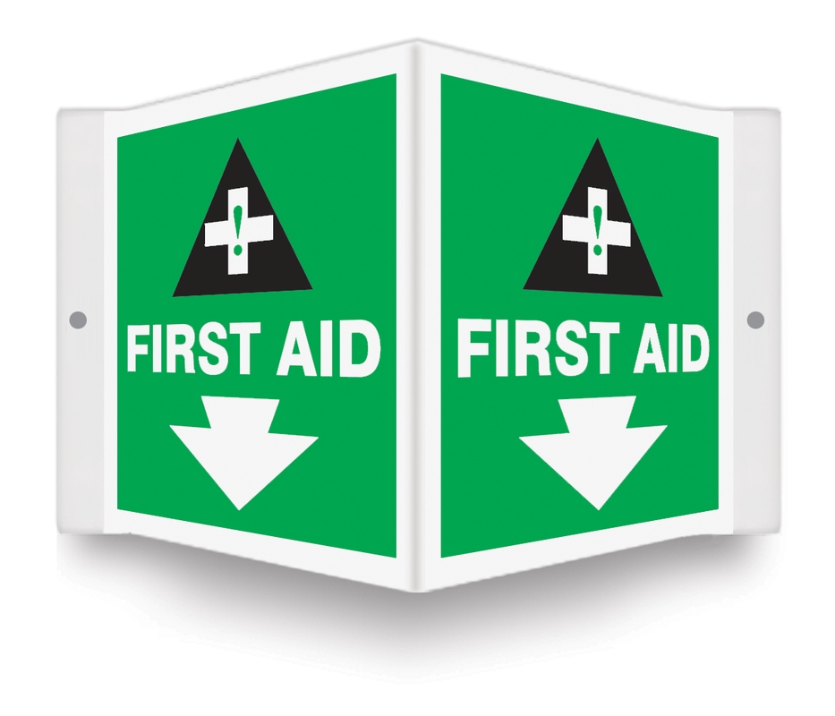 Safety Sign, Legend: FIRST AID (W/GRAPHIC) (ARROW)