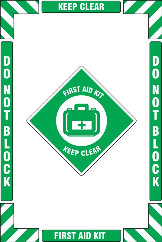 First Aid Kit Keep Clear Do not Block