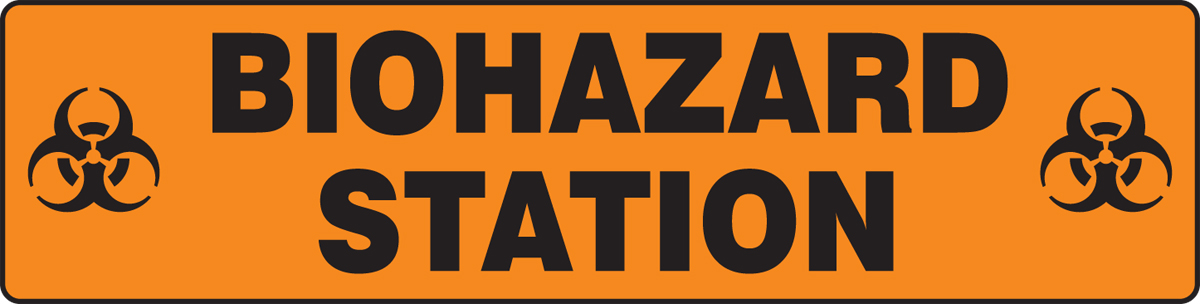 Safety Sign, Legend: BIOHAZARD STATION W/GRAPHIC
