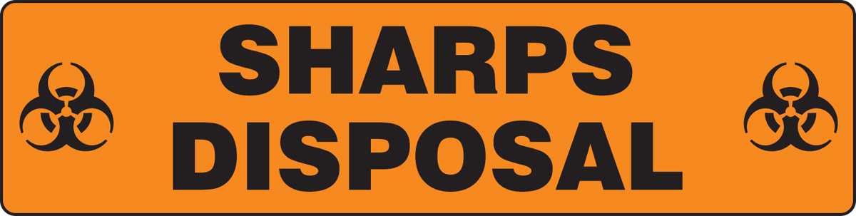 Safety Sign, Legend: SHARPS DISPOSAL W/GRAPHIC