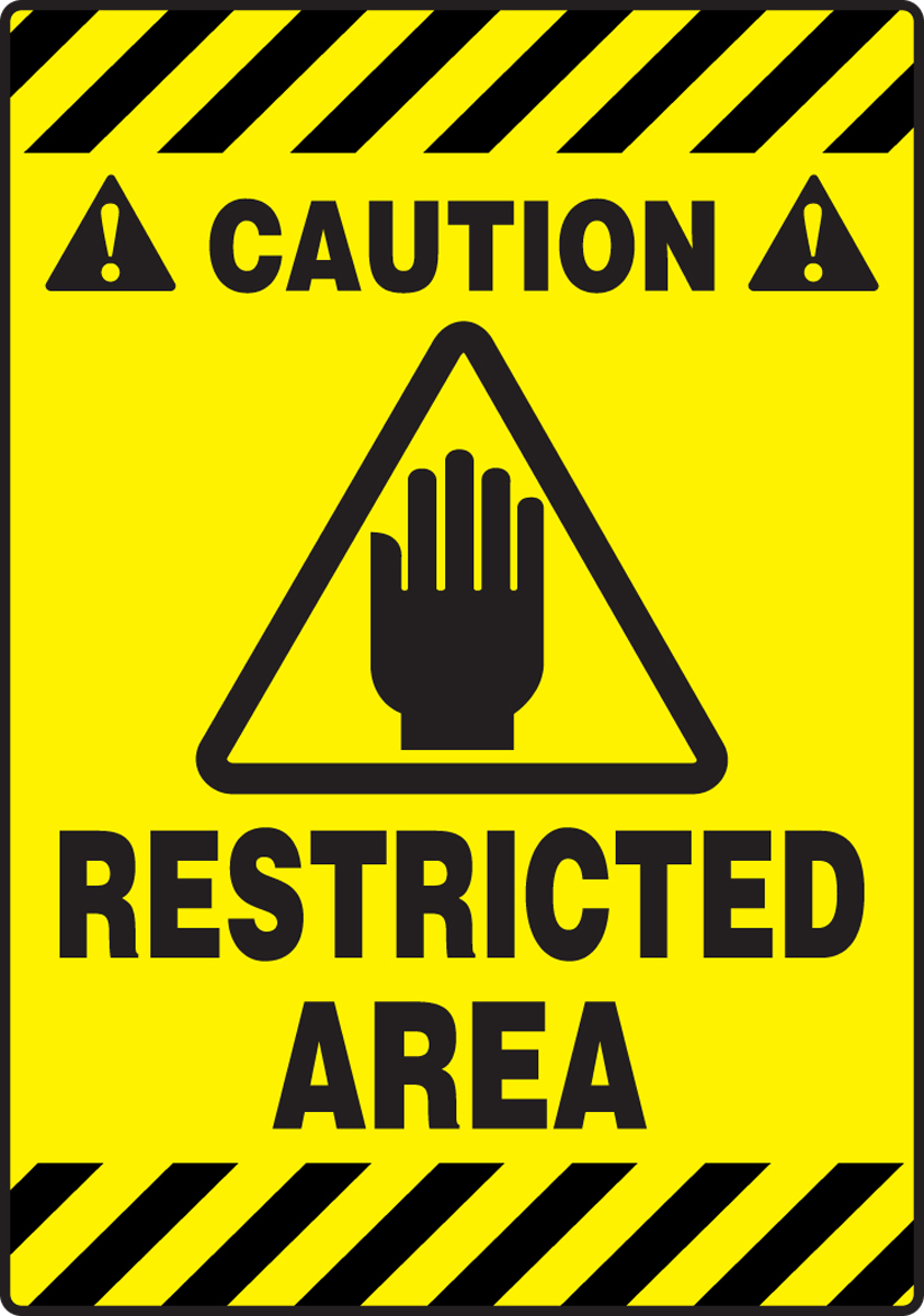 Plant & Facility, Legend: CAUTION RESTRICTED AREA (W/ GRAPHIC)