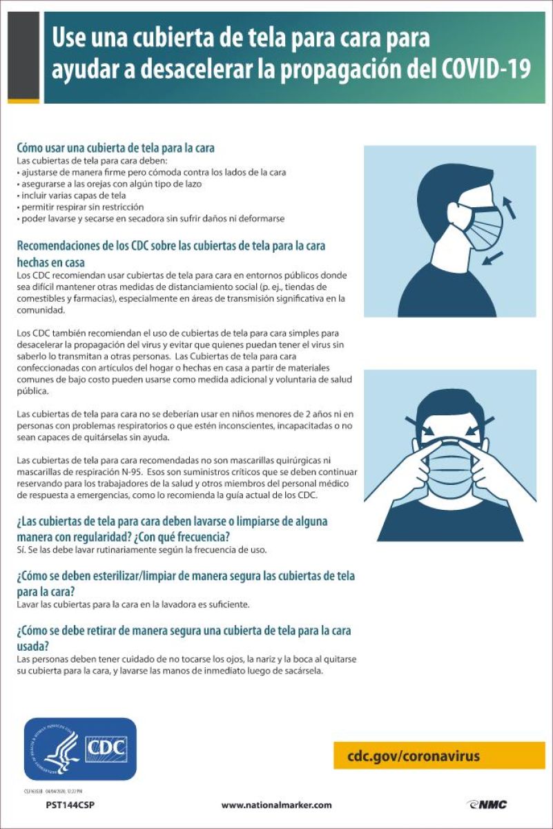 USE OF CLOTH FACE COVERINGS, SPANISH (PST144PPSP)
