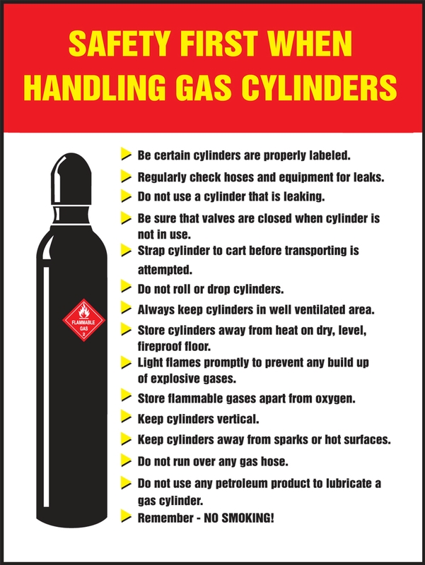 SAFETY FIRST WHEN HANDLING GAS CYCLINDERS ...