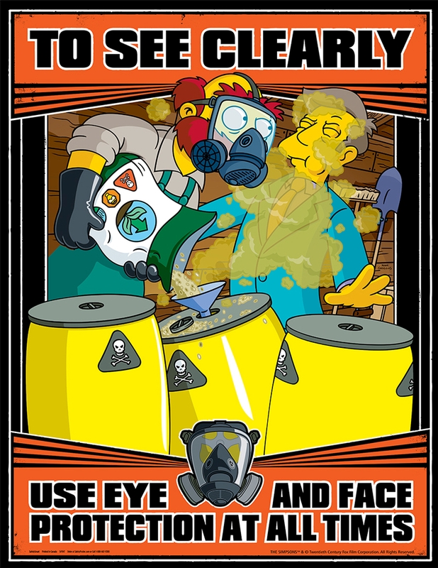 To See Clearly Use Eye And Face The Simpsons™ Safety Posters PST543