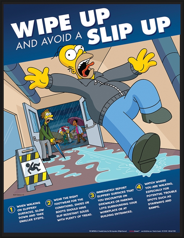 The Simpsons™ Safety Posters: Wipe Up And Avoid A Slip Up (S1150)