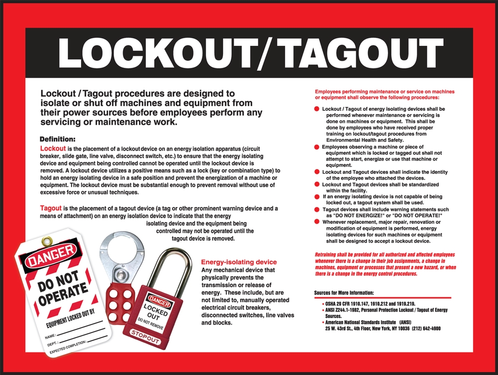 Motivation Product, Legend: LOCKOUT/TAGOUT AWARENESS POSTER