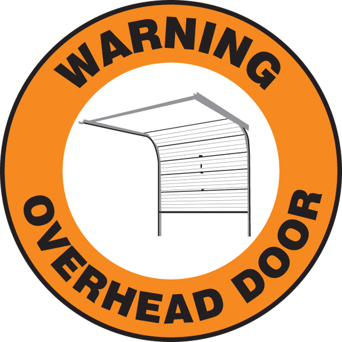 WARNING OVERHEAD DOOR W/GRAPHIC