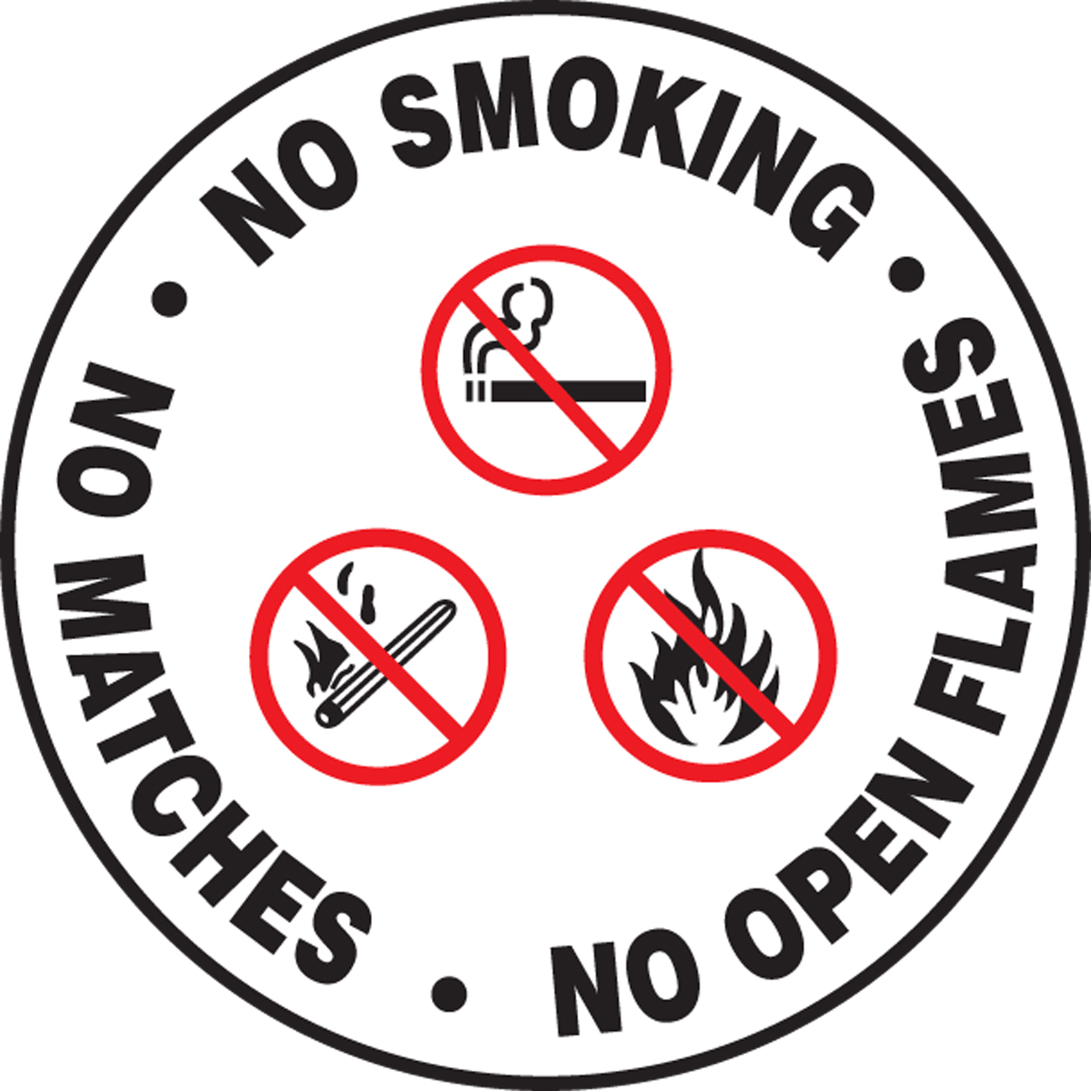 NO SMOKING NO MATCHES NO OPEN FLAMES W/GRAPHIC