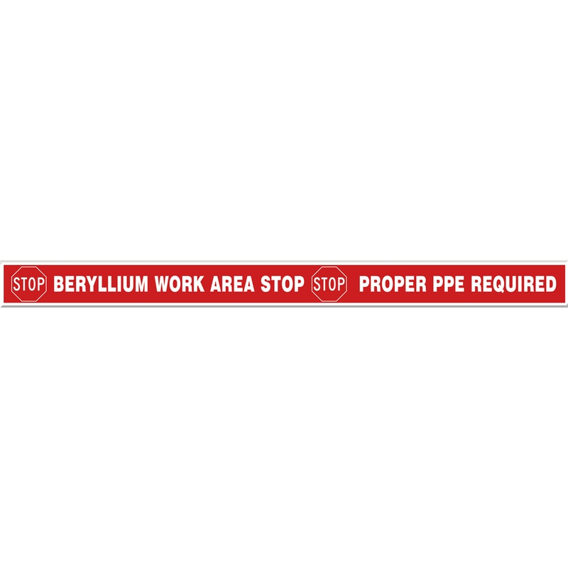 Tough-Mark™ Heavy-Duty Floor Marking Strips: Stop - Beryillium Work Area Stop