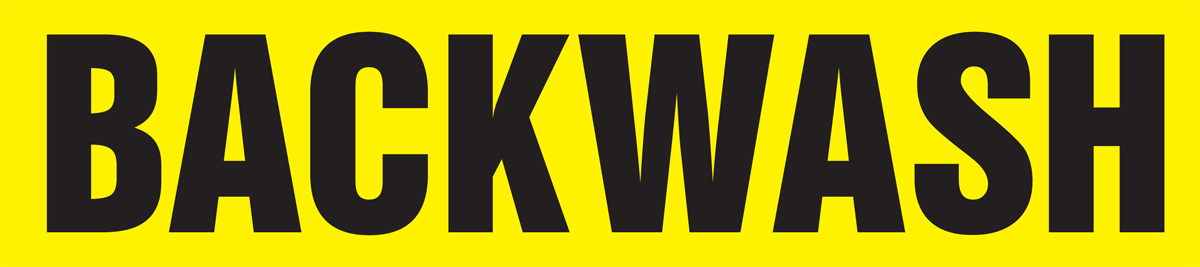 Pipe Marker, Legend: BACKWASH