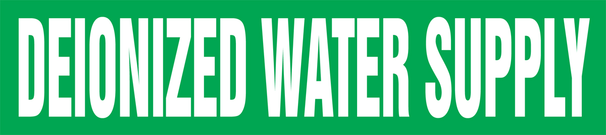 DEIONIZED WATER SUPPLY 
