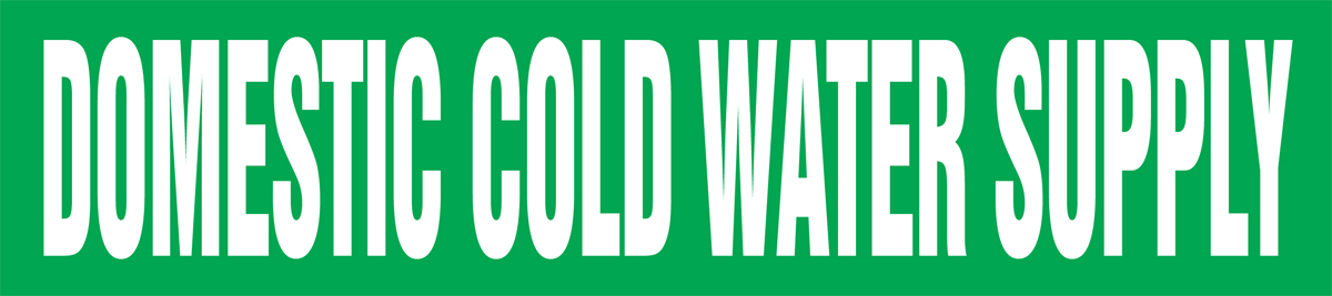 DOMESTIC COLD WATER SUPPLY 
