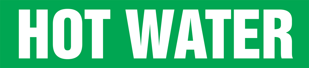 Pipe Marker, Legend: HOT WATER