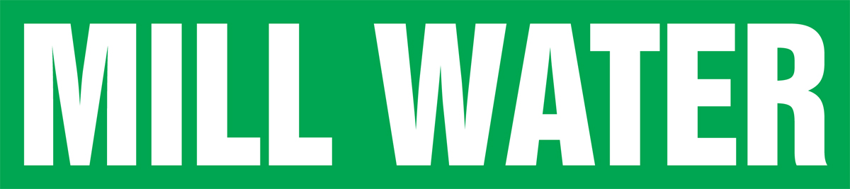Pipe Marker, Legend: MILL WATER