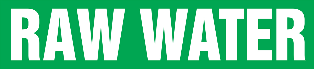 Pipe Marker, Legend: RAW WATER