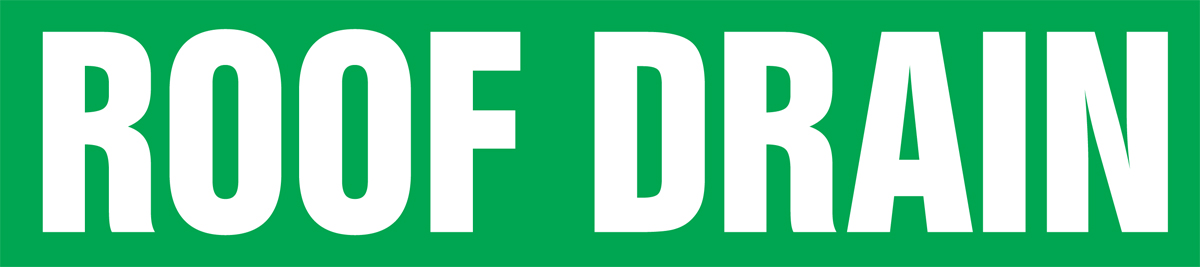 Pipe Marker, Legend: ROOF DRAIN