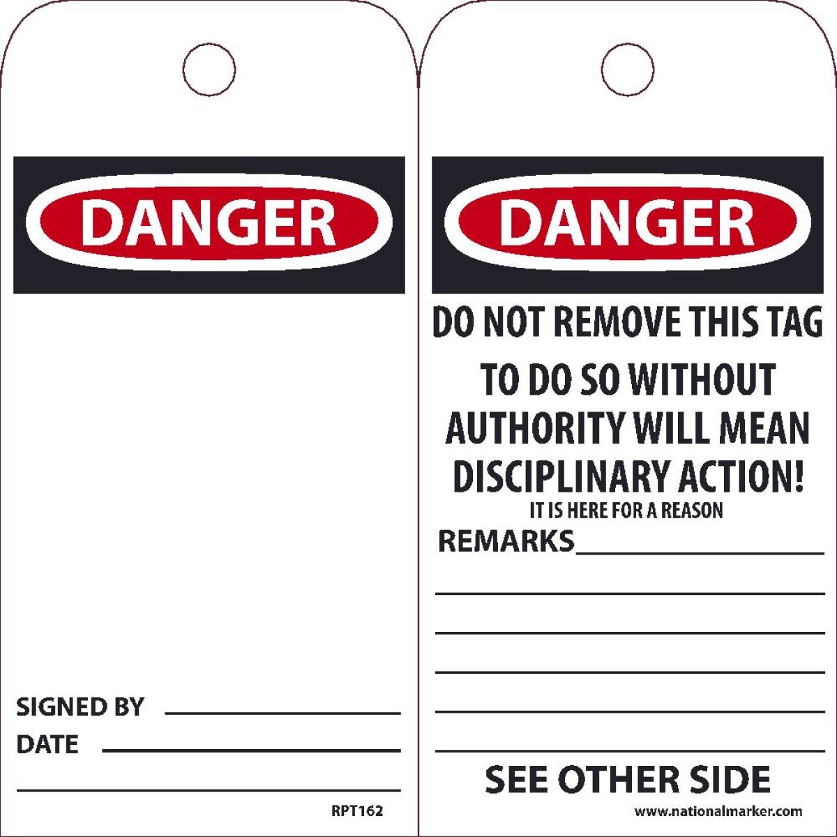 DANGER BLANK TAG