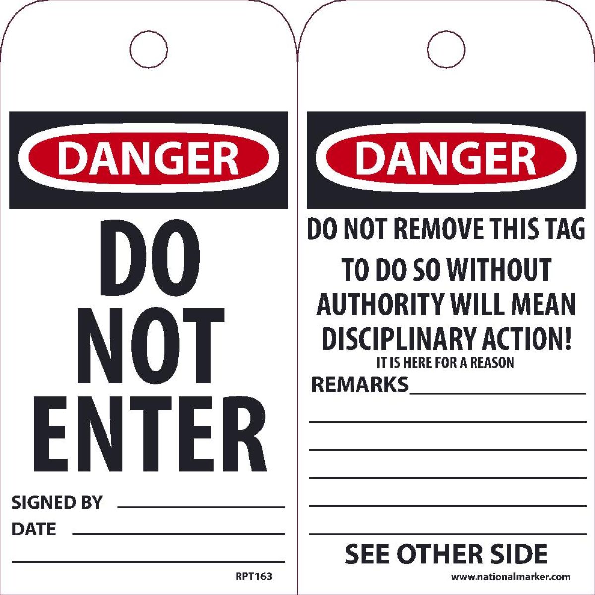DANGER DO NOT ENTER TAG