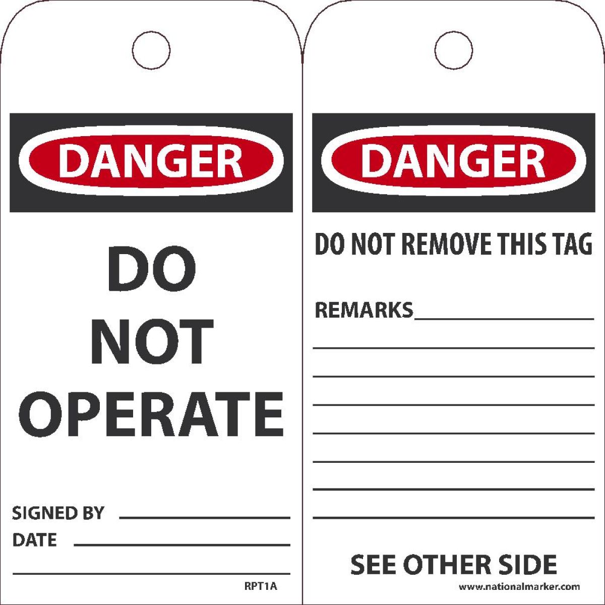 DANGER DO NOT OPERATE TAG