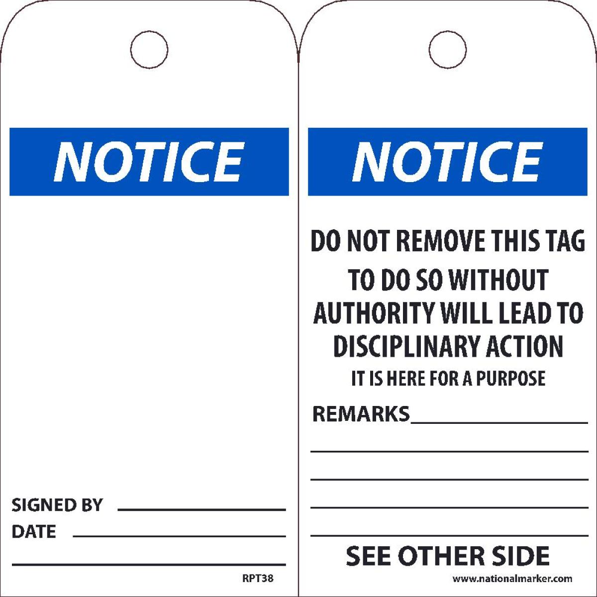 NOTICE SIGNED BY___ DATE___ TAG
