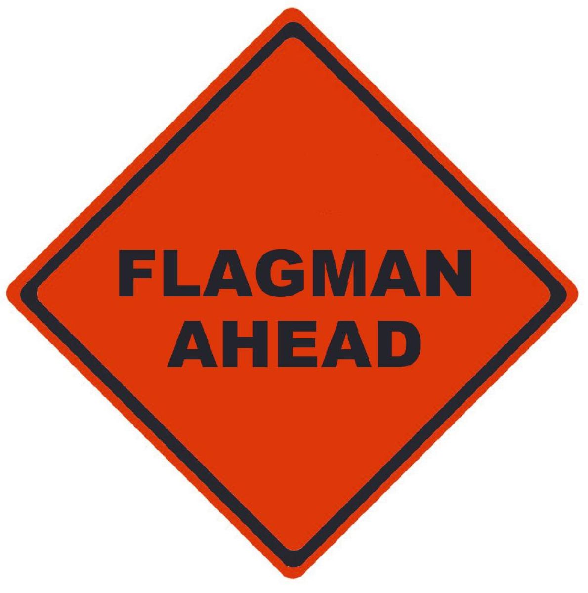 REFLECTIVE ROLL-UP ROAD CLOSED AHEAD SIGN
