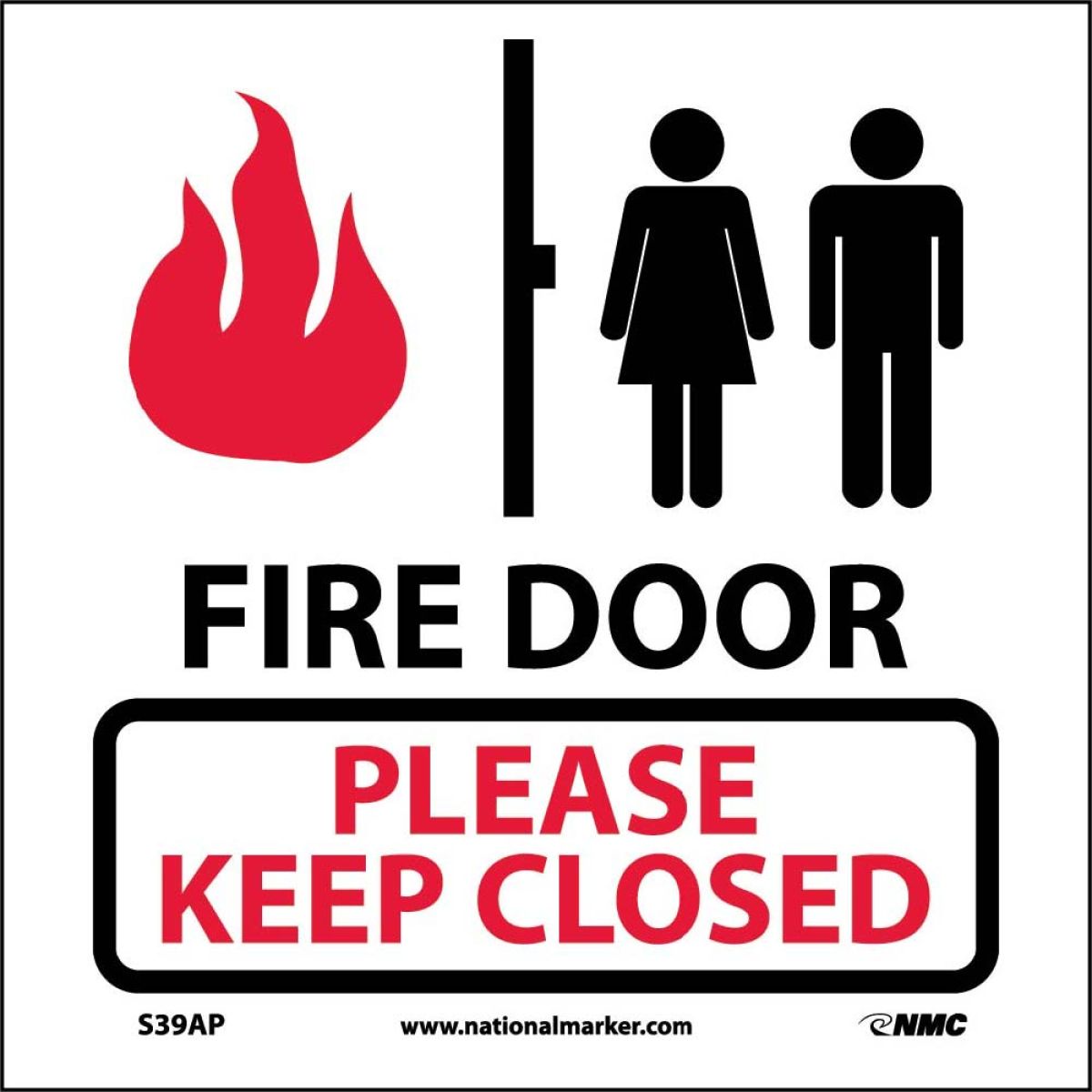 FIRE DOOR PLEASE KEEP CLOSED LABEL