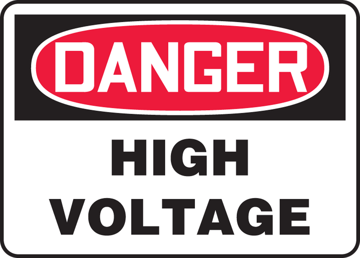 150 x 50mm Warning Sign Danger Mains Voltage Self Adhesive Sticker 