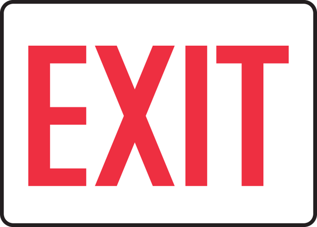 Safety Sign, Legend: EXIT