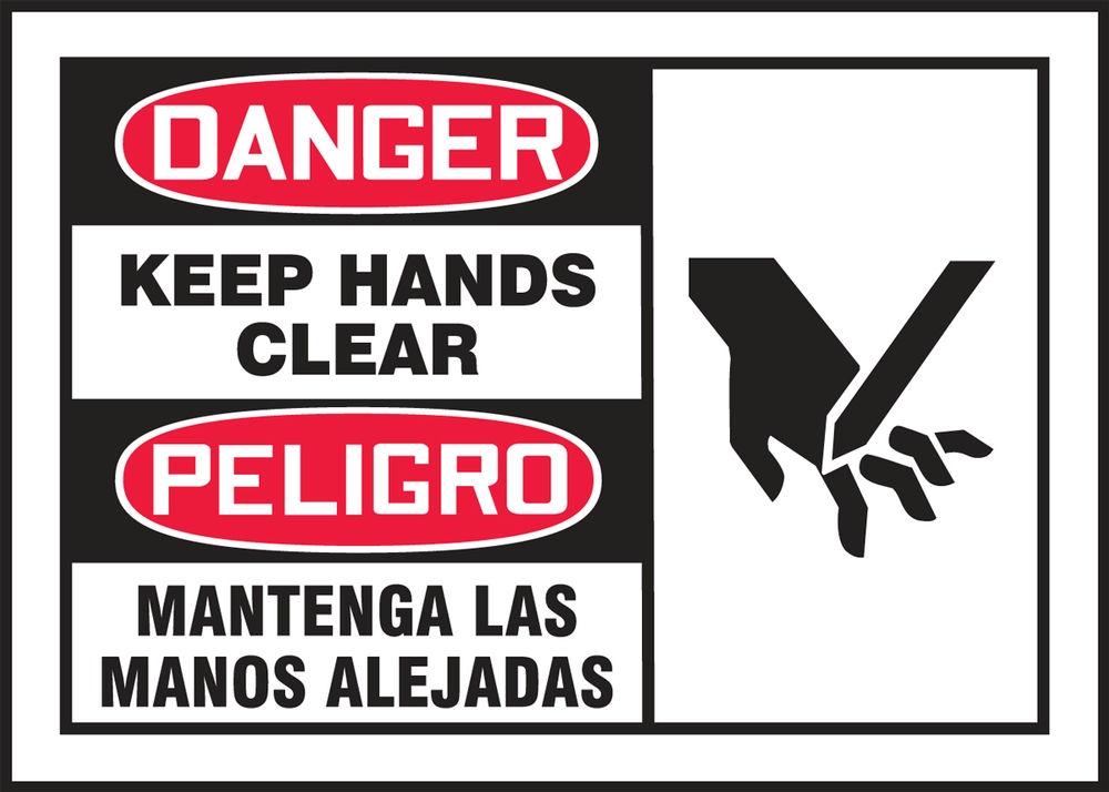 OSHA Danger Safety Labels: Keep Hands Clear