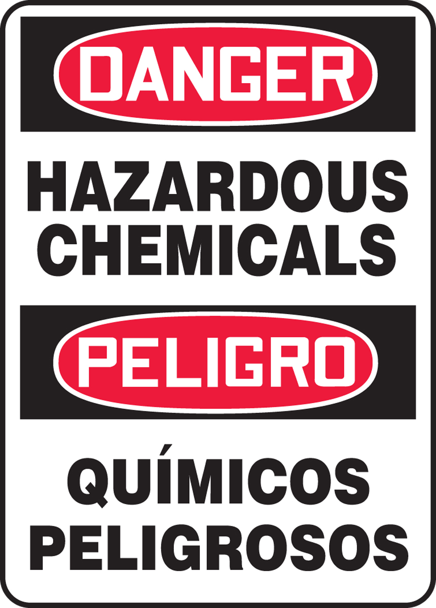 DANGER HAZARDOUS CHEMICALS (BILINGUAL)