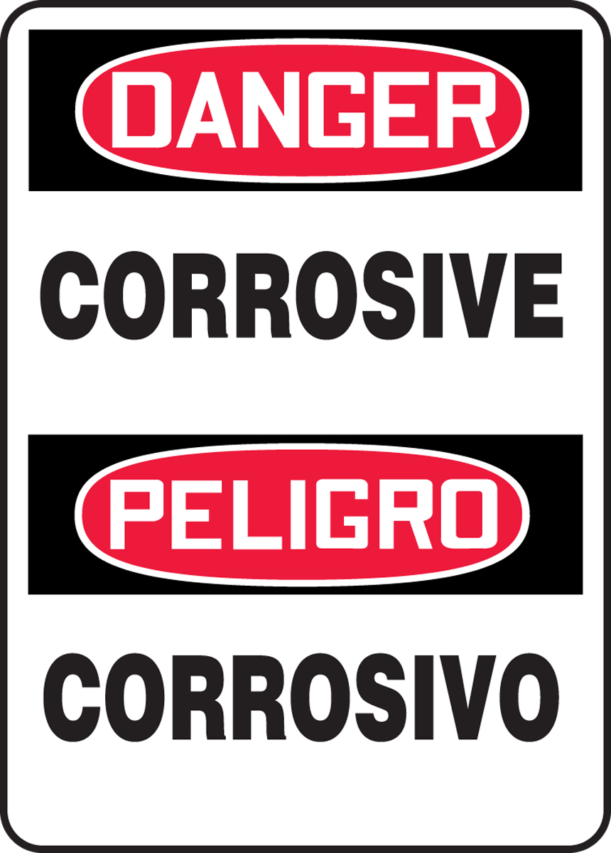 DANGER CORROSIVE (BILINGUAL)