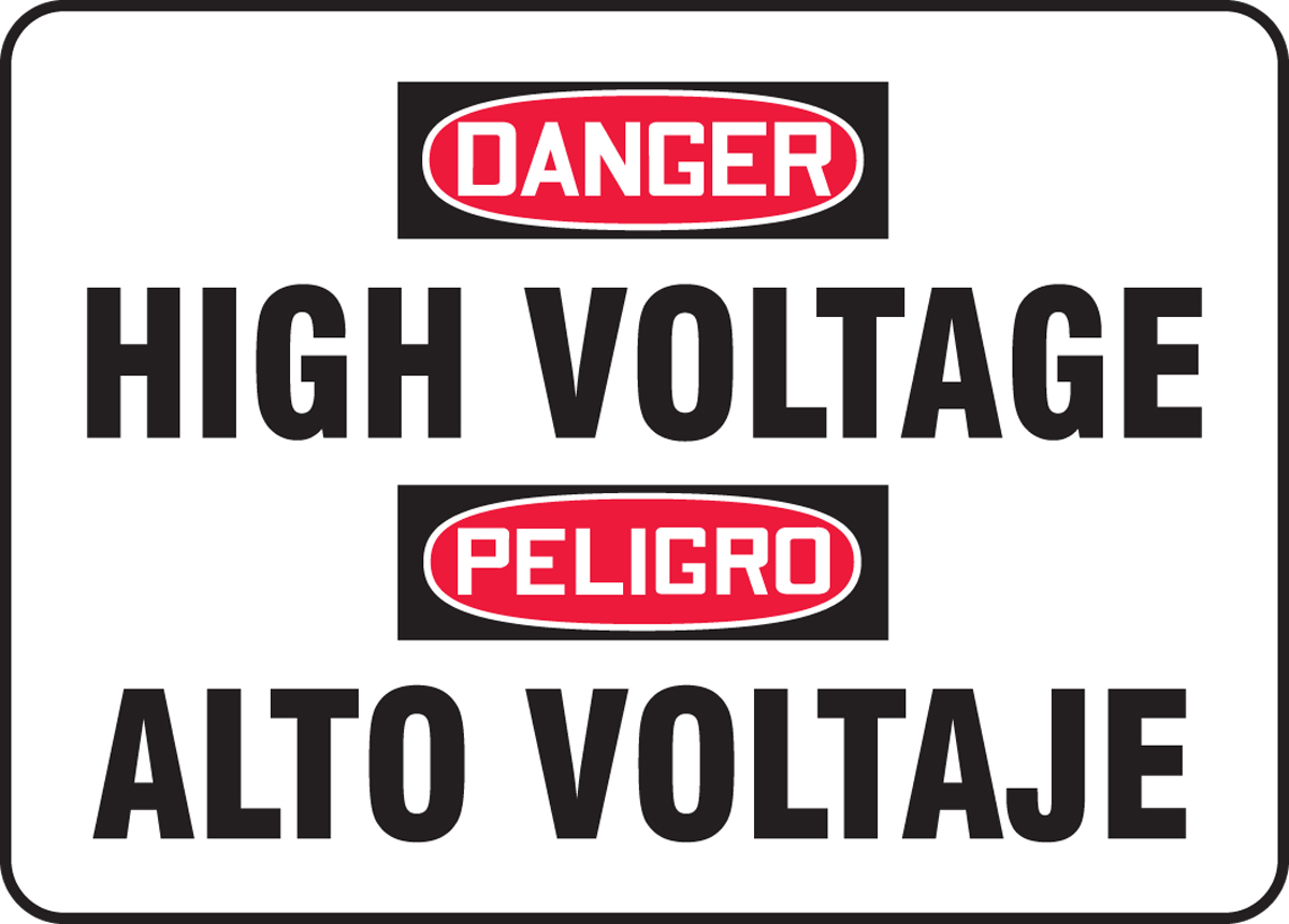DANGER HIGH VOLTAGE (BILINGUAL)