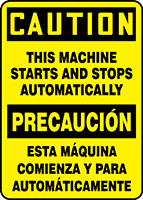 CAUTION THIS MACHINE STARTS AND STOPS AUTOMATICALLY