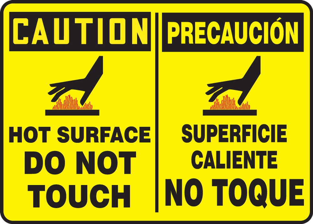 HOT SURFACE DO NOT TOUCH (W/GRAPHIC) (BILINGUAL)