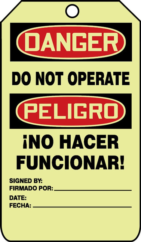 DANGER DO NOT OPERATE