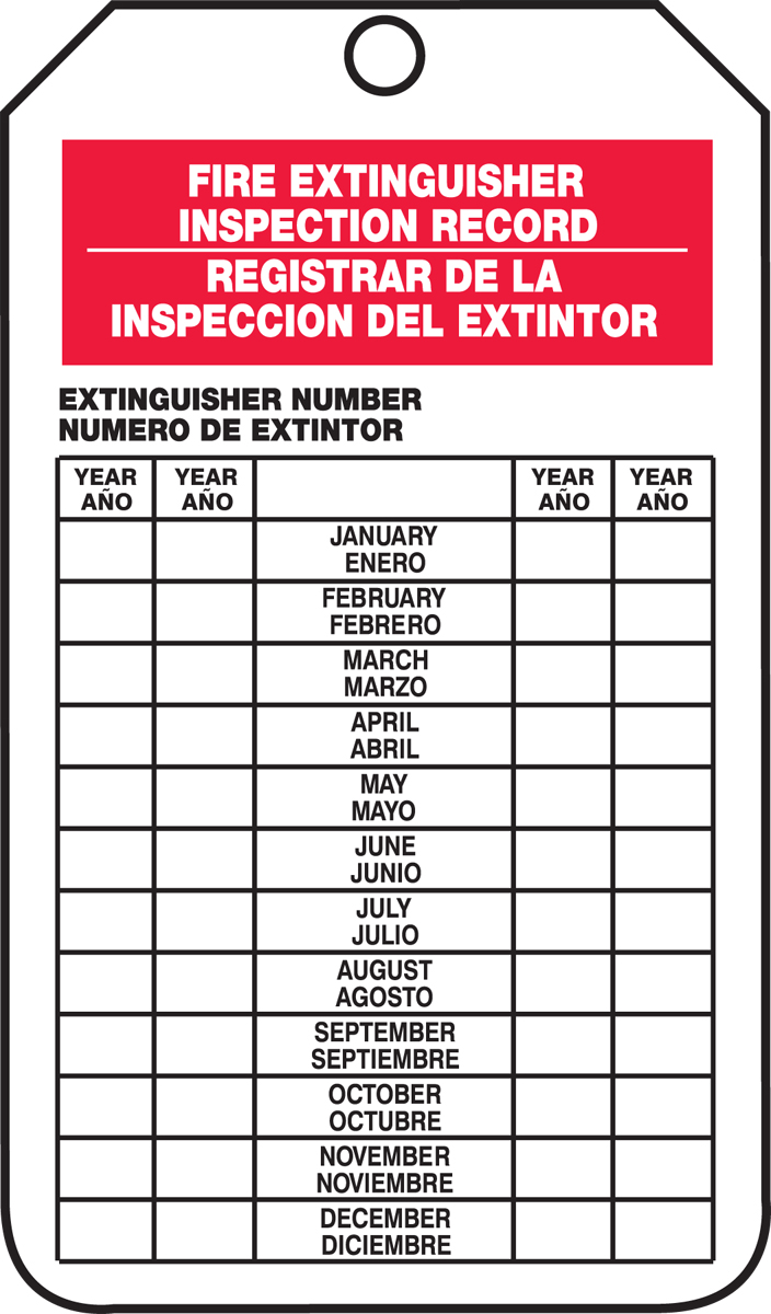 FIRE EXTINGUISHER INSPECTION RECORD 