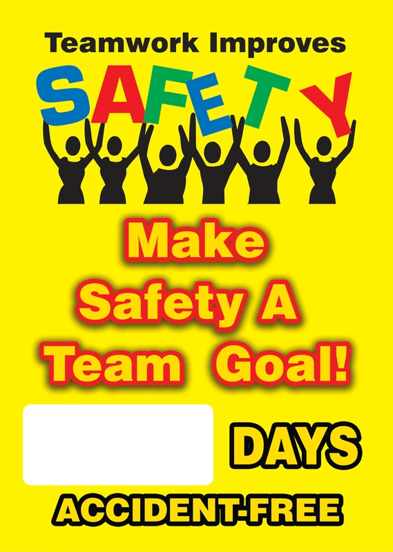 Digi-Day® 3 Magnetic Faces: Teamwork Improves Safety - Make Safety A Team Goal - _ Days Accident Free
