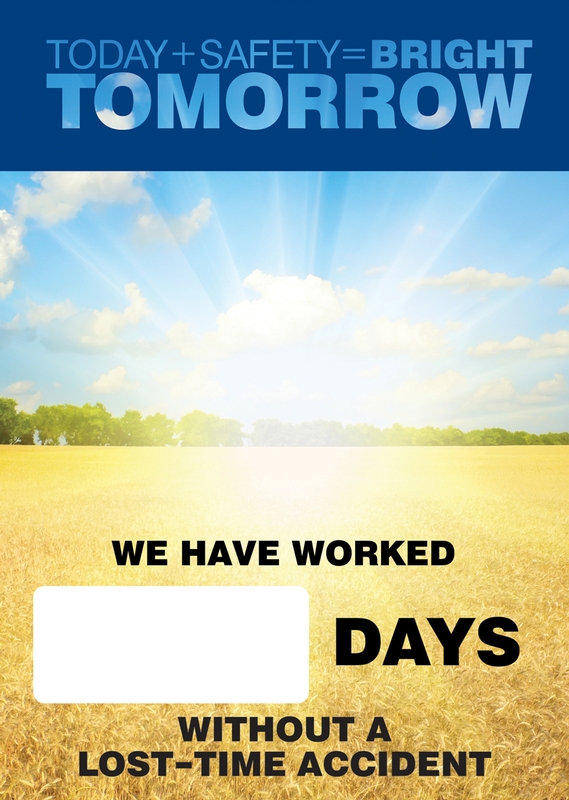 Digi-Day® 3 Magnetic Faces: Today + Safety = Bright Tomorrow - We Have Worked _ Days Without A Lost Time Accident