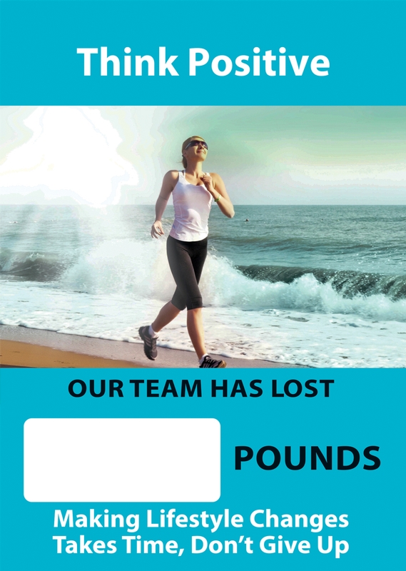 Digi-Day® 3 Magnetic Faces: Think Positive - _ Pounds Lost By Our Team - Makng Lifestyle Changes Takes Time - Don't Give Up