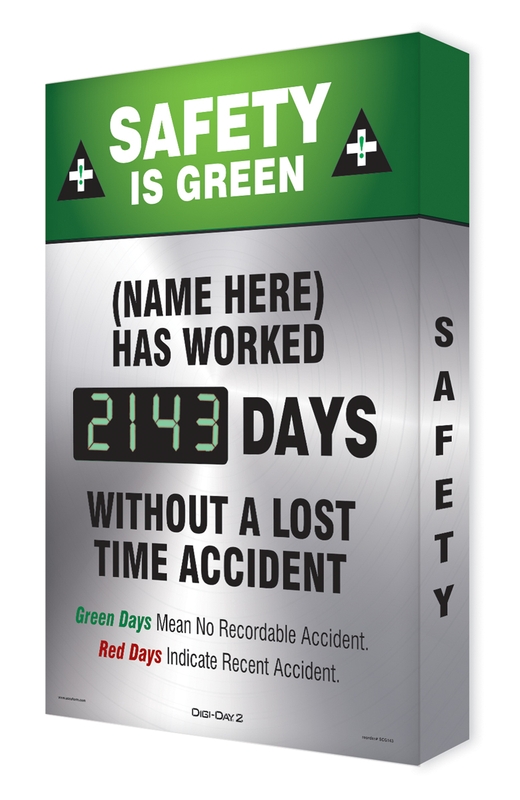 Safety Is Green (Name Here) Has Worked ___ Days Without A Lost Time Accident