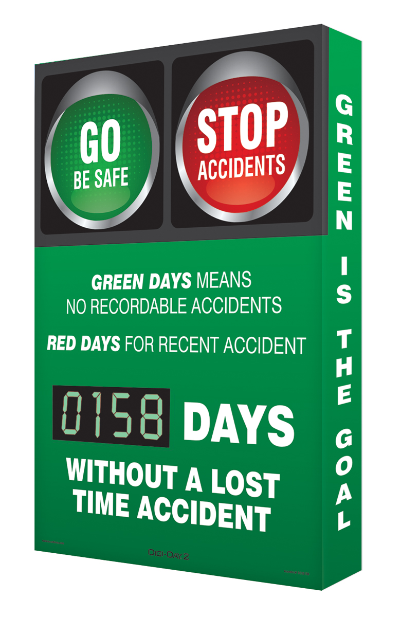 Green Days Means No Accidents Red Days For Recent Accident Without A Lost Time Accident Scoreboards