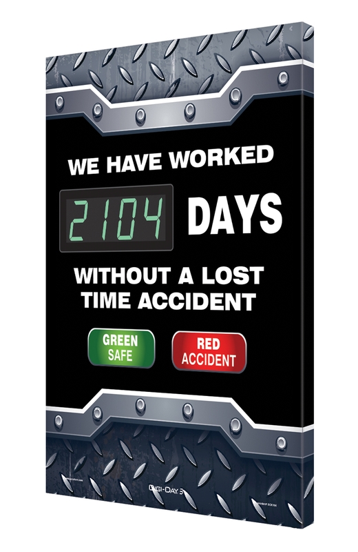 #### DAYS WITHOUT A LOST TIME ACCIDENT with Basketball Graphic SCK134 Accuform Digi-Day 3 Electronic Safety Scoreboard,SCORE A POINT FOR SAFETY 